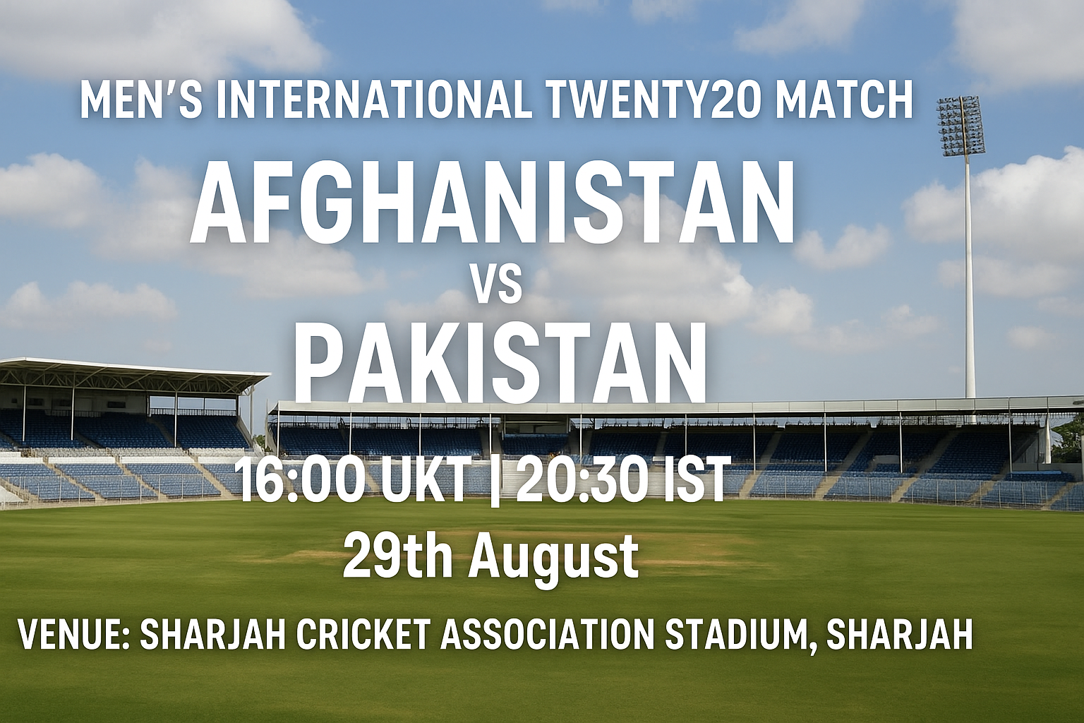 Read more about the article Afghanistan v Pakistan – 29 August – Preview & Prediction