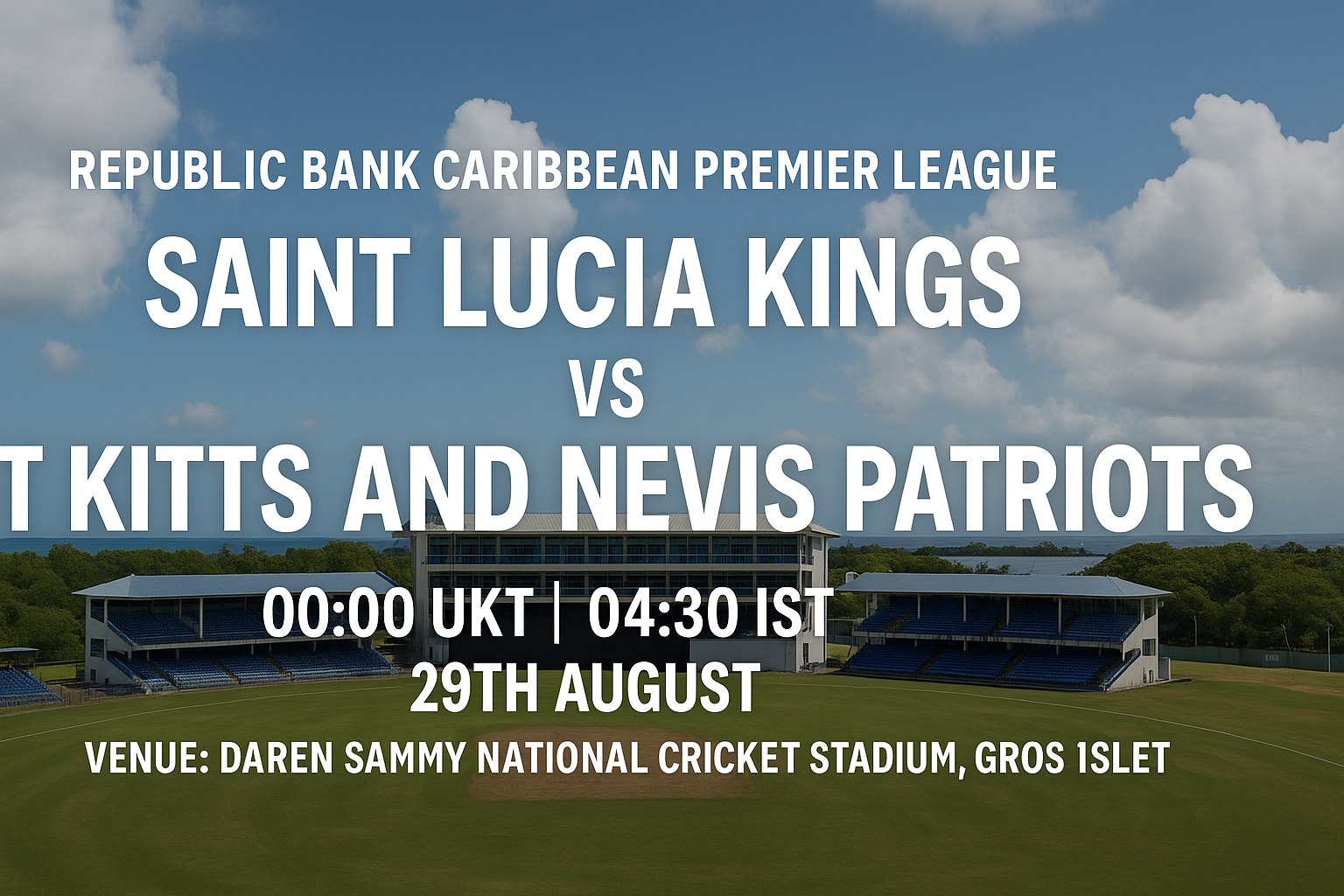 Read more about the article Saint Lucia Kings v St Kitts and Nevis Patriots – 29 August – Preview & Prediction