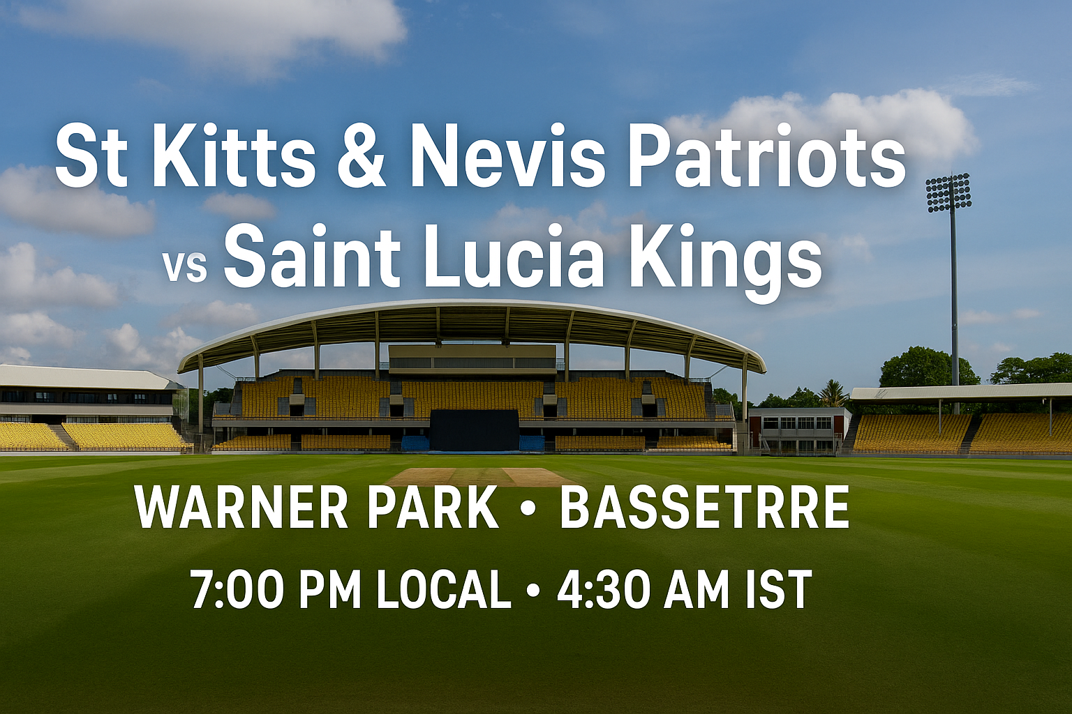 Read more about the article St Kitts & Nevis Patriots vs Saint Lucia Kings – 20th August – Preview & Prediction