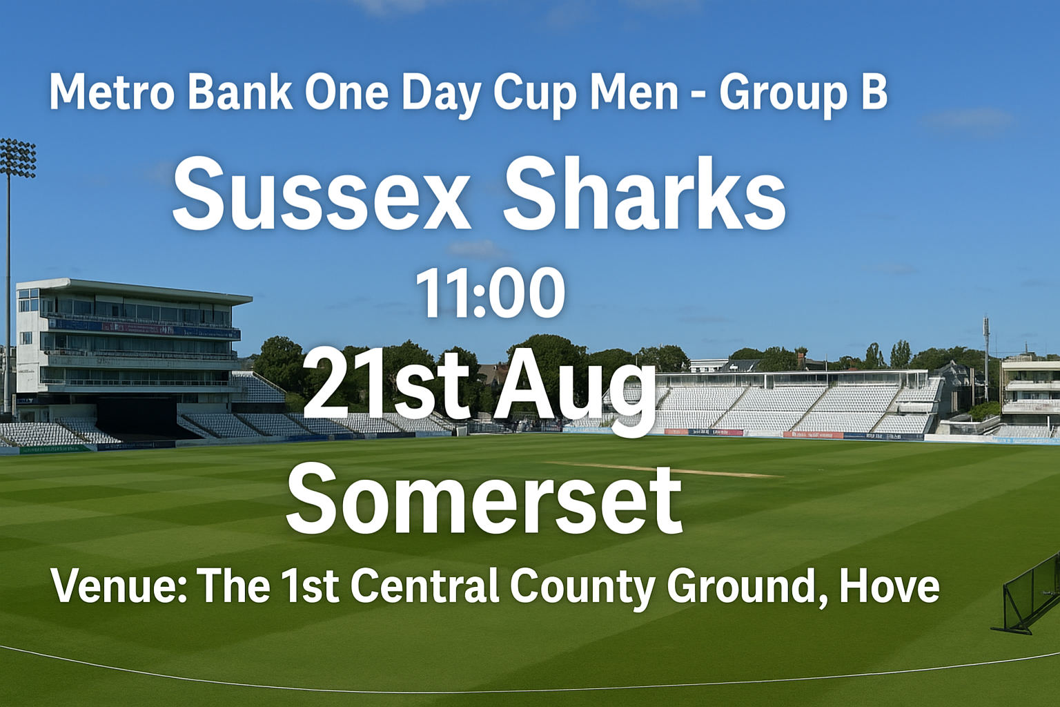 Read more about the article Sussex Sharks v Somerset – 21 August – Preview & Prediction