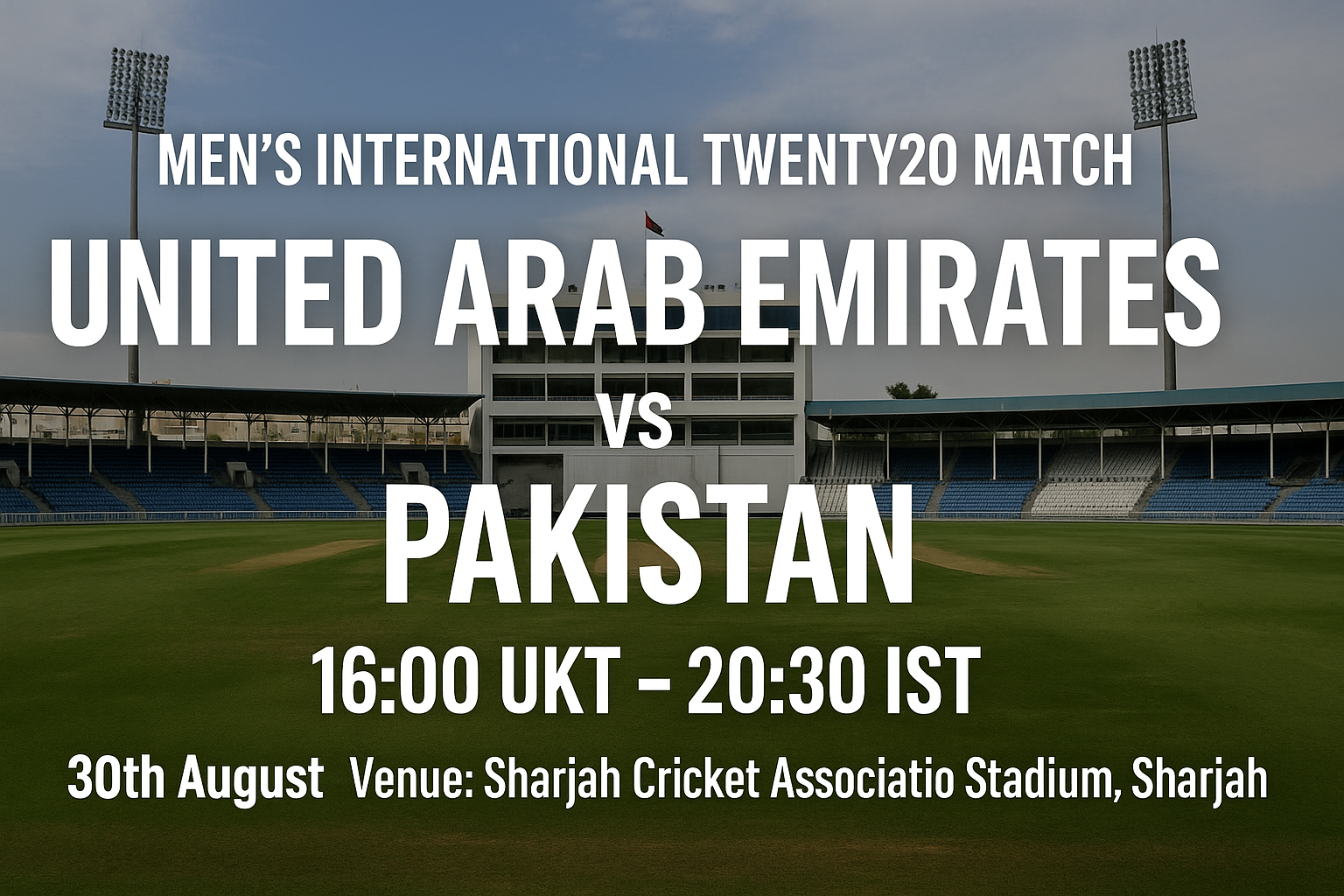 Read more about the article UAE v Pakistan – 30 August – Preview & Prediction