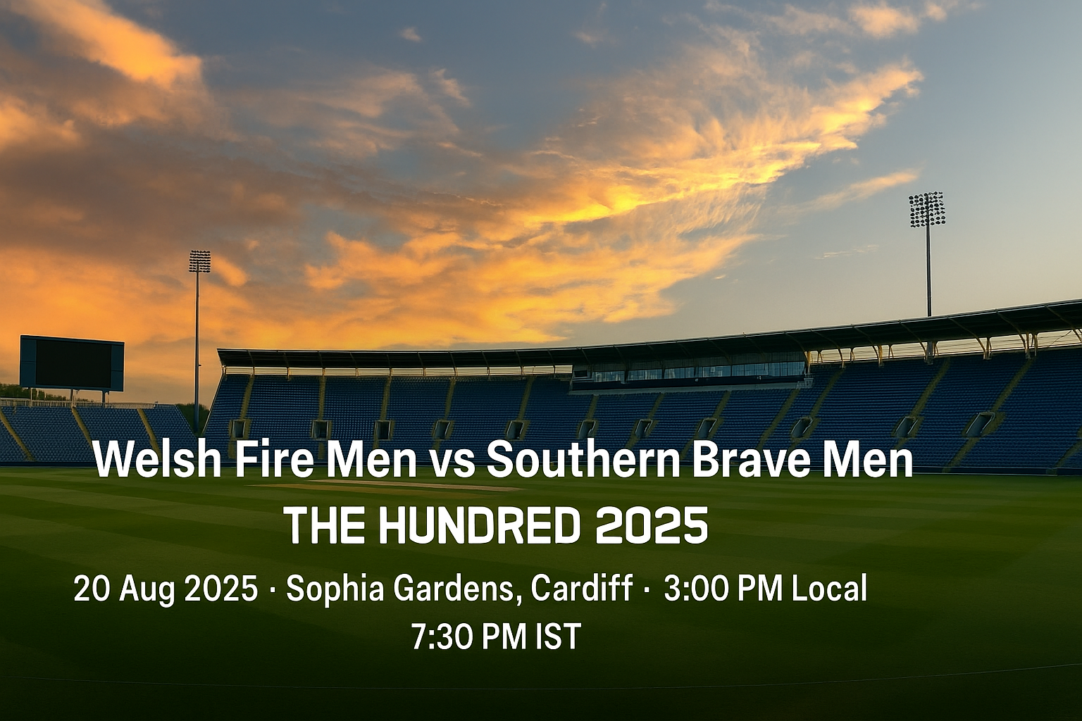 Read more about the article Welsh Fire Men vs Southern Brave Men – Aug 20 2025 – Preview & Predictions