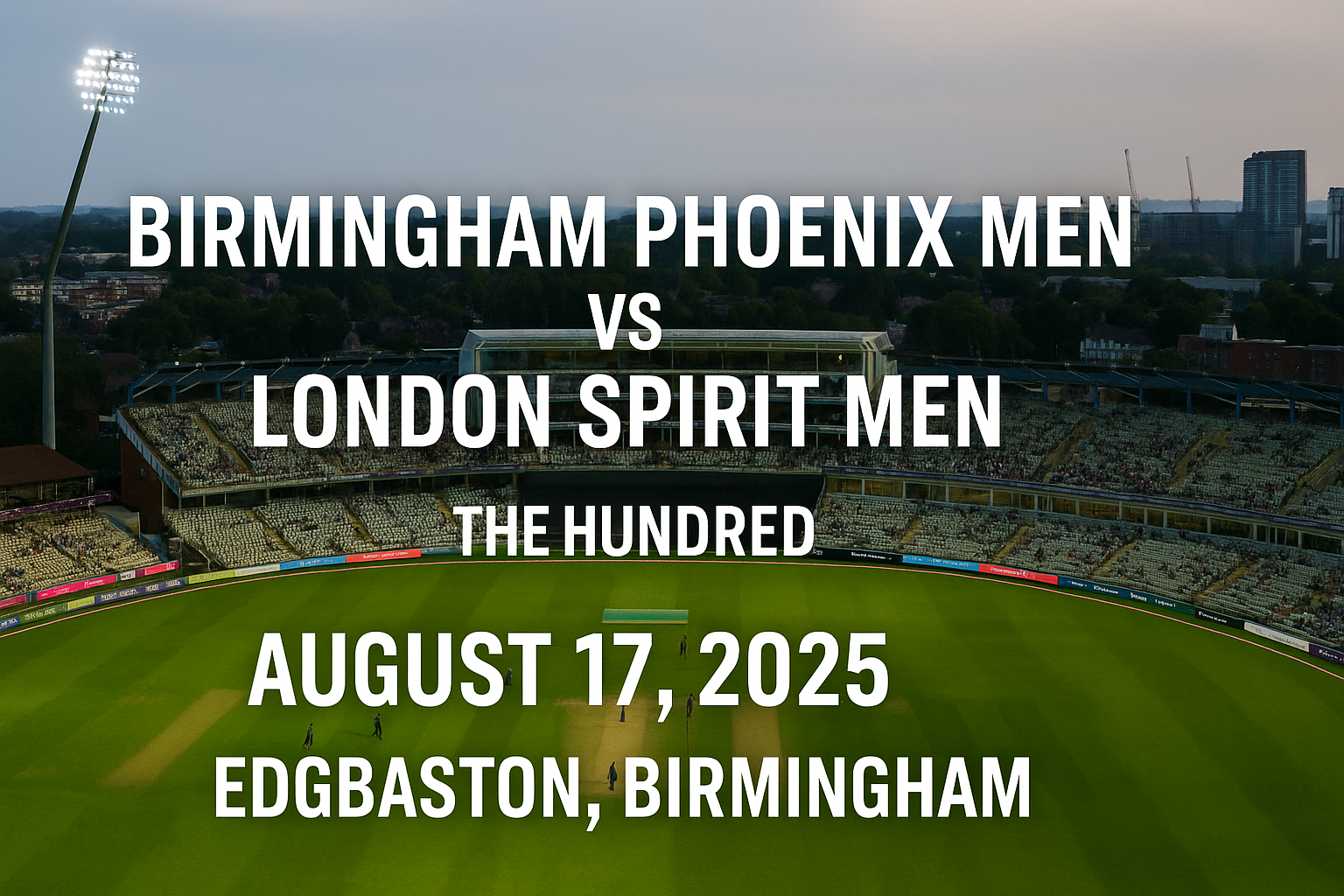Read more about the article Birmingham Phoenix Men vs London Spirit Men – Aug 17 2025 – Preview & Predictions
