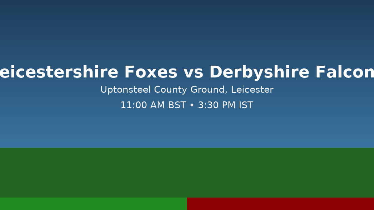 Read more about the article Leicestershire Foxes vs Derbyshire Falcons – 20th august – Preview & Predictions