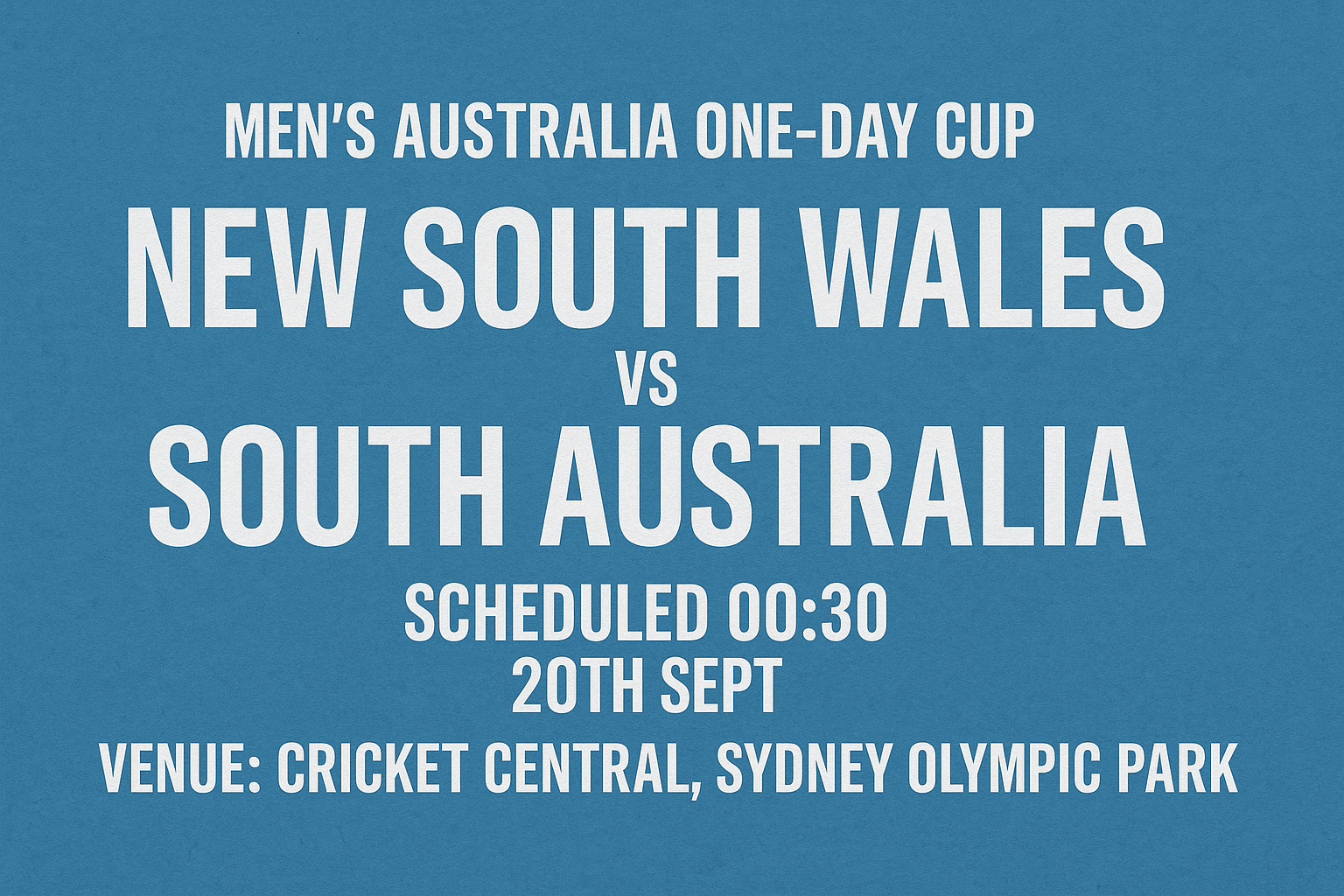 Read more about the article New South Wales v South Australia – 20 September – Preview & Prediction