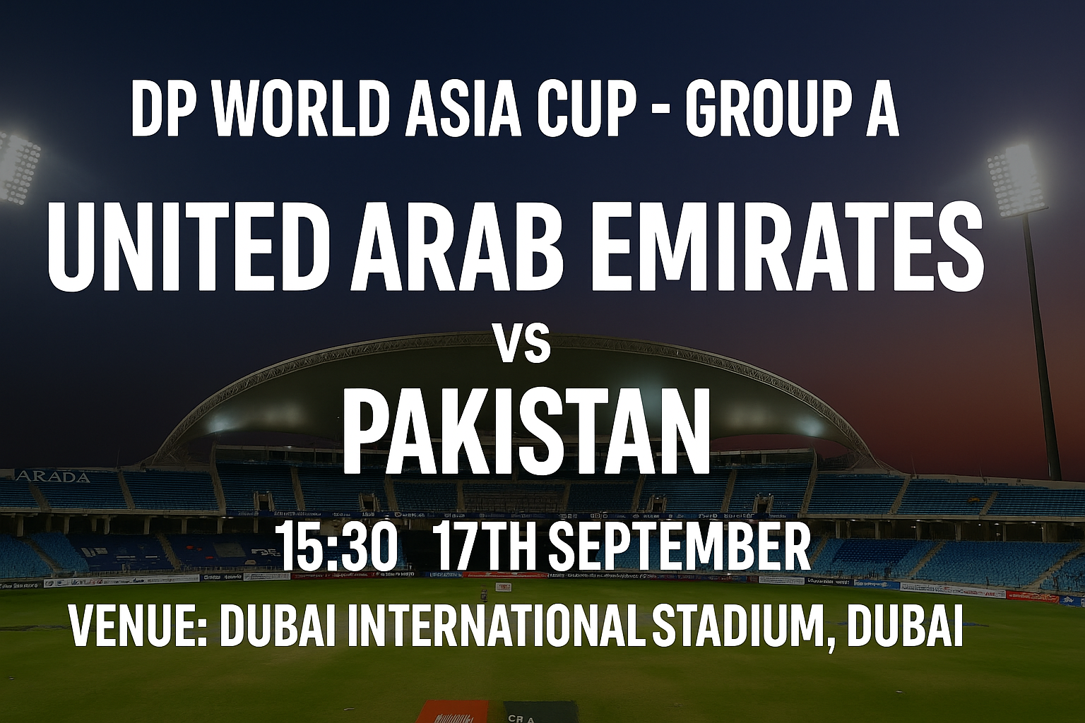 Read more about the article UAE v Pakistan – 17 September – Preview & Prediction