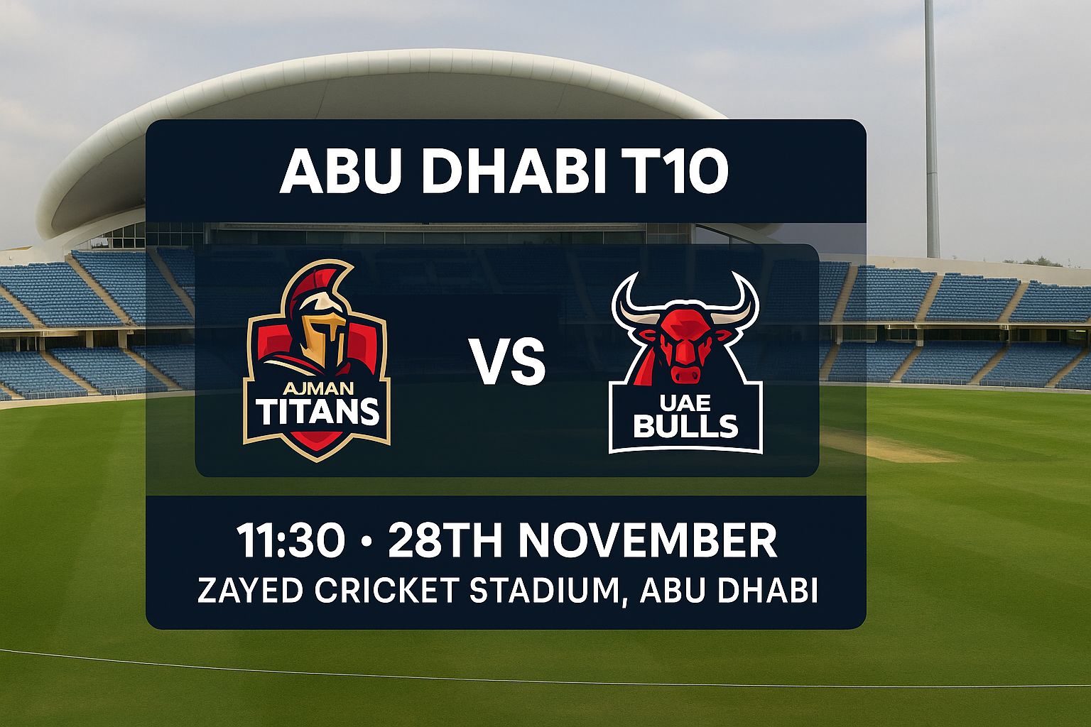 Read more about the article Ajman Titans v UAE Bulls – 28 November – Preview & Prediction