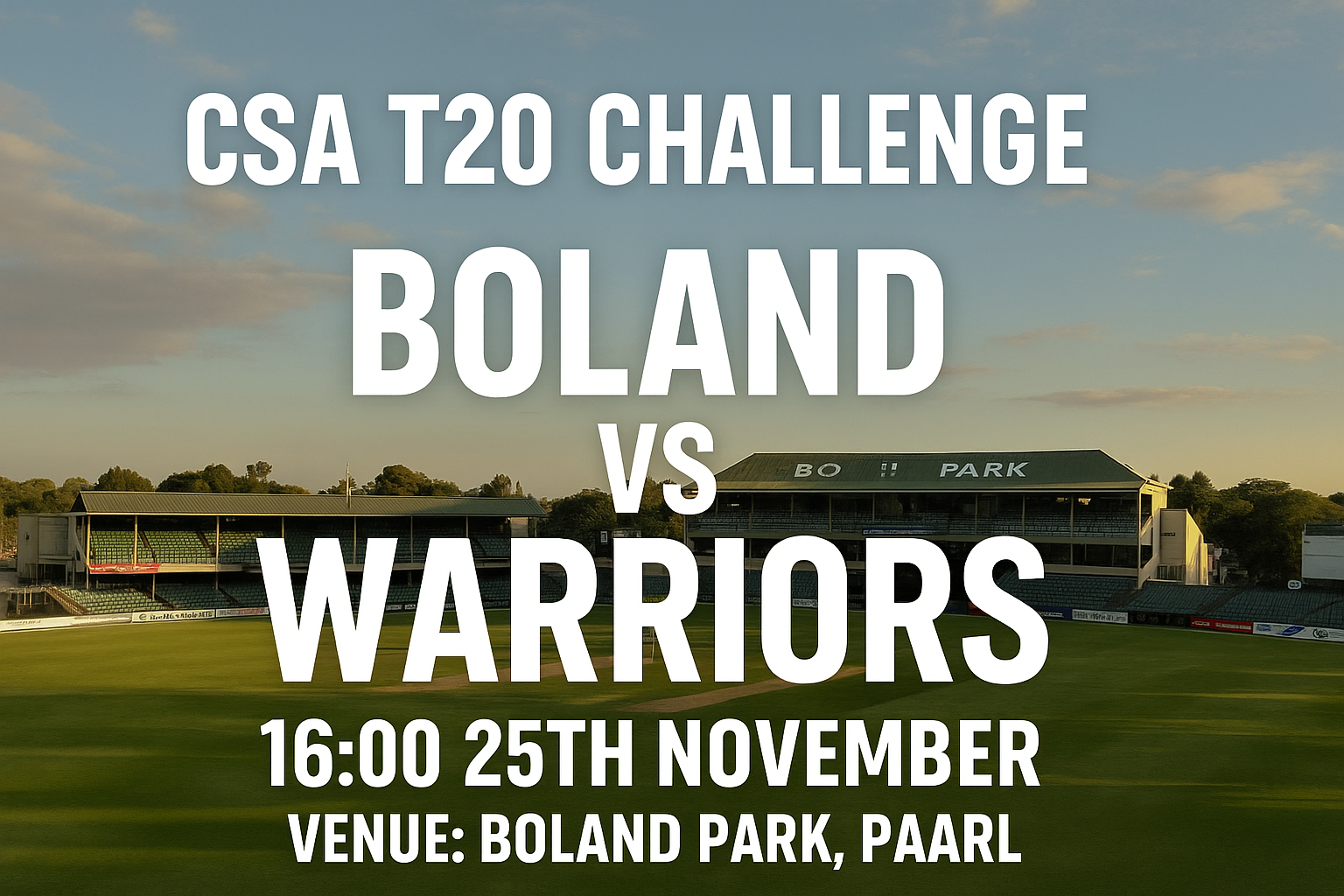 Read more about the article Boland v Warriors – 25 November – Preview & Prediction
