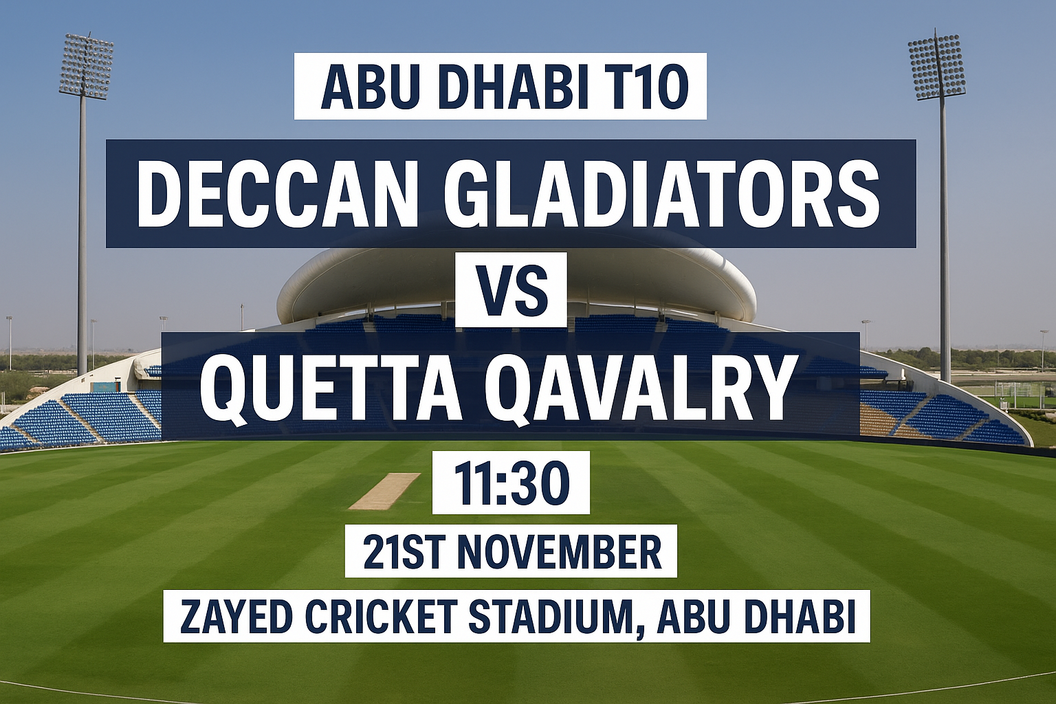 Read more about the article Deccan Gladiators v Quetta Qavalry – 21 November – Preview & Prediction