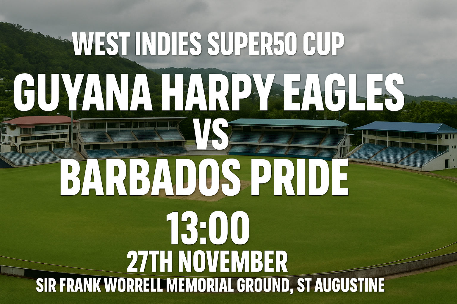 Read more about the article Guyana Harpy Eagles v Barbados Pride – 27 November – Preview & Prediction