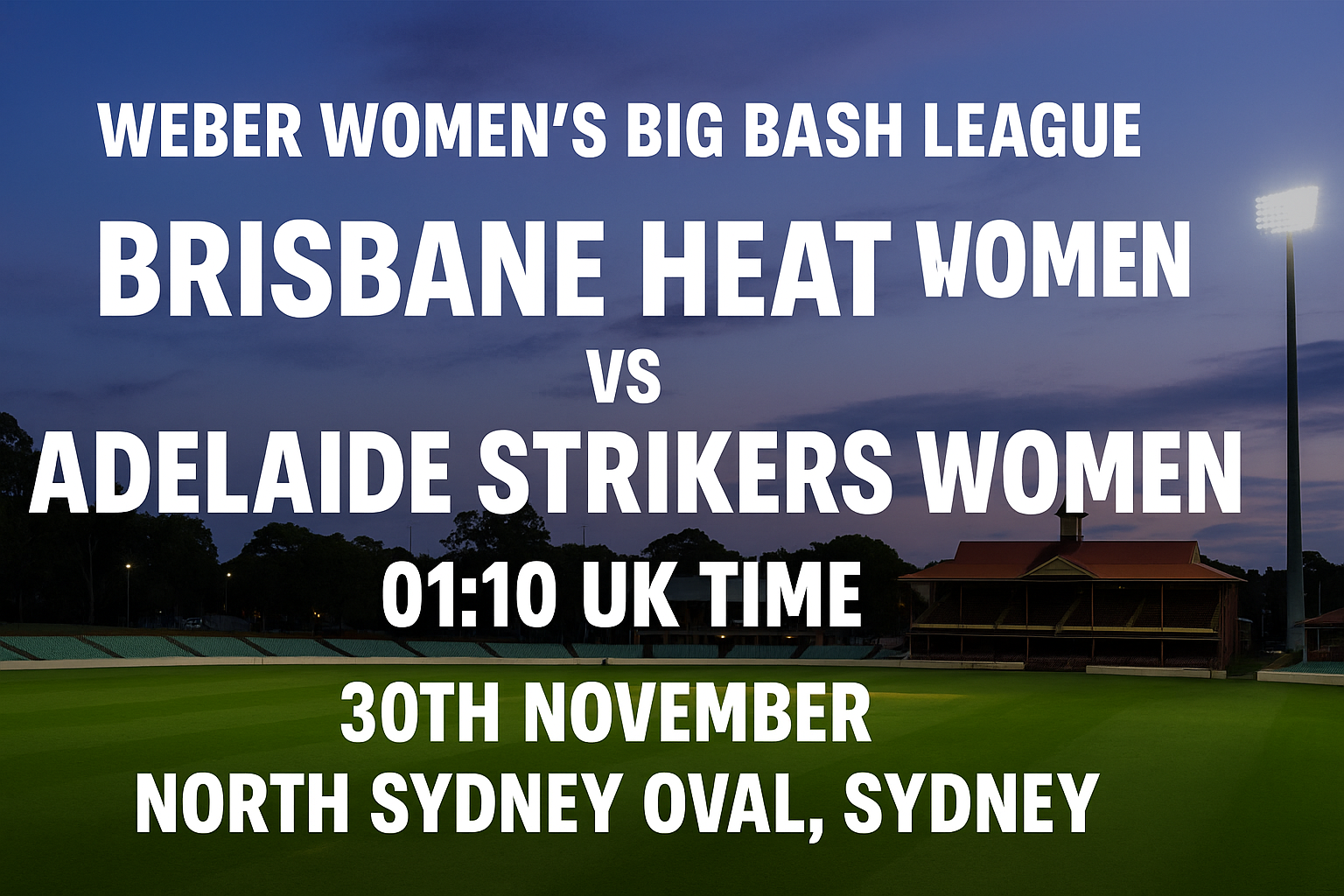 Read more about the article Brisbane Heat Women v Adelaide Strikers Women – 30 November – Preview & Prediction