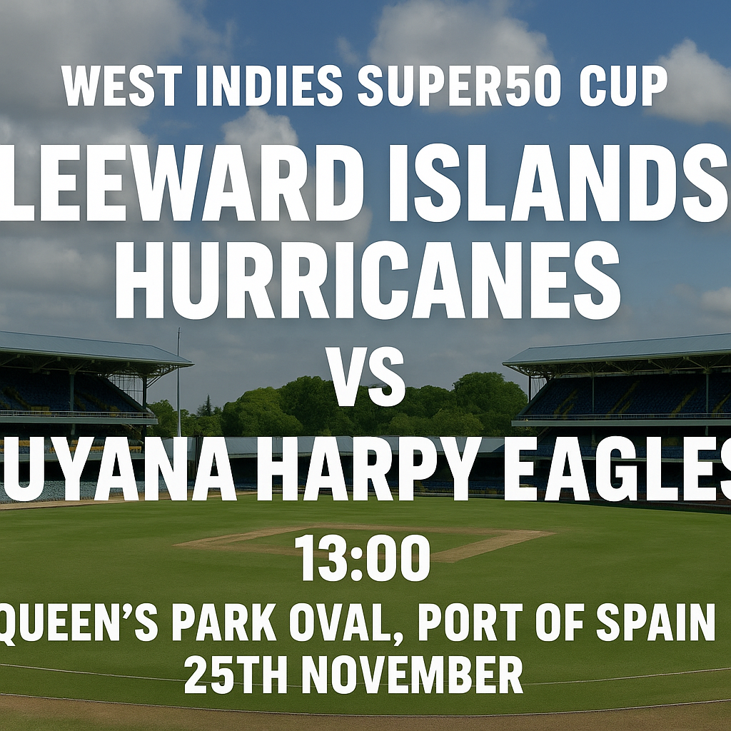 Read more about the article Leeward Islands Hurricanes v Guyana Harpy Eagles – 25 November – Preview & Prediction