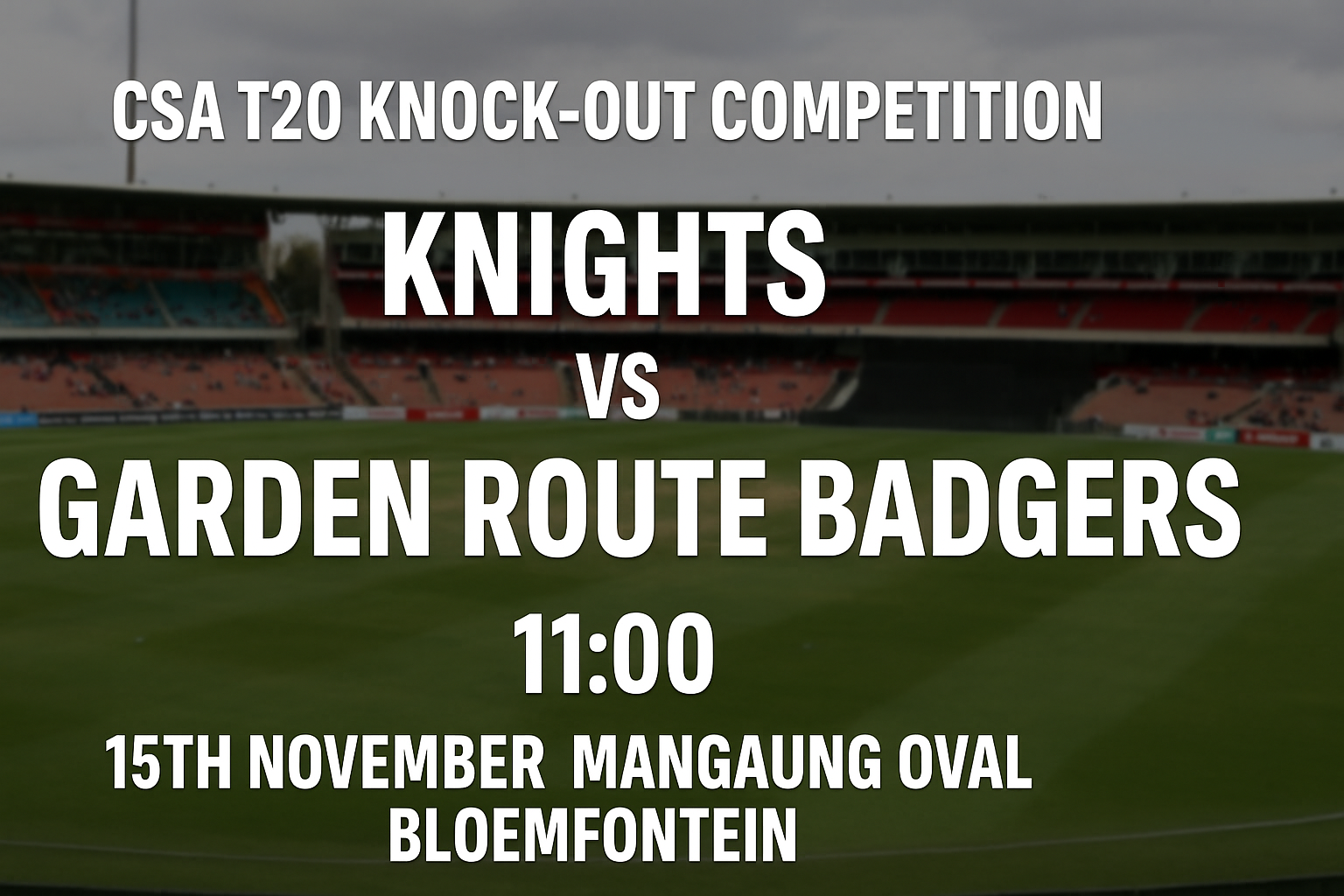 Read more about the article Knights v Garden Route Badgers – 15 November – Preview & Prediction