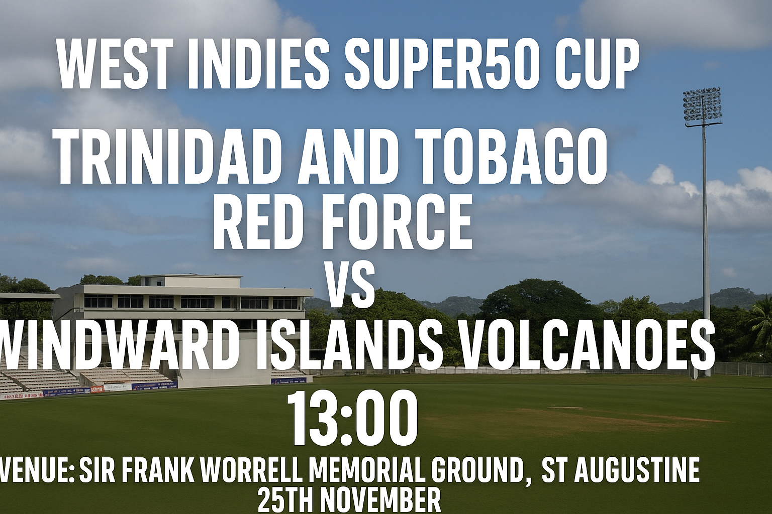 Read more about the article Trinidad & Tobago Red Force v Windward Islands Volcanoes – 25 November – Preview & Prediction