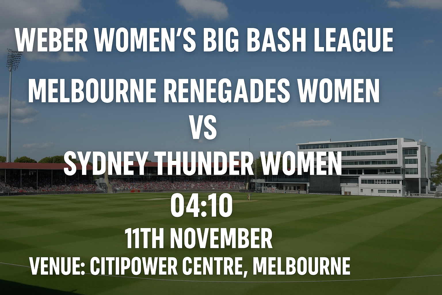 Read more about the article Melbourne Renegades Women v Sydney Thunder Women – 11 November – Preview & Prediction