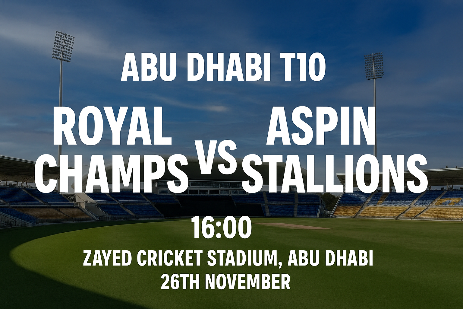 Read more about the article Royal Champs v Aspin Stallions – 26 November – Preview & Prediction