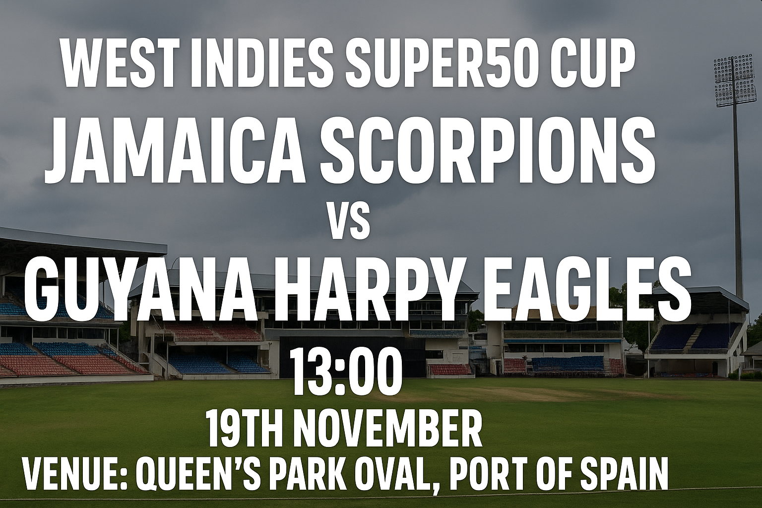 Read more about the article Jamaica Scorpions v Guyana Harpy Eagles – 19 November – Preview & Prediction