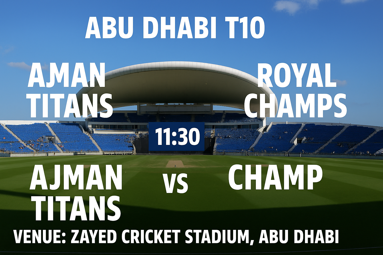 Read more about the article Ajman Titans v Royal Champs – 23 November – Preview & Prediction
