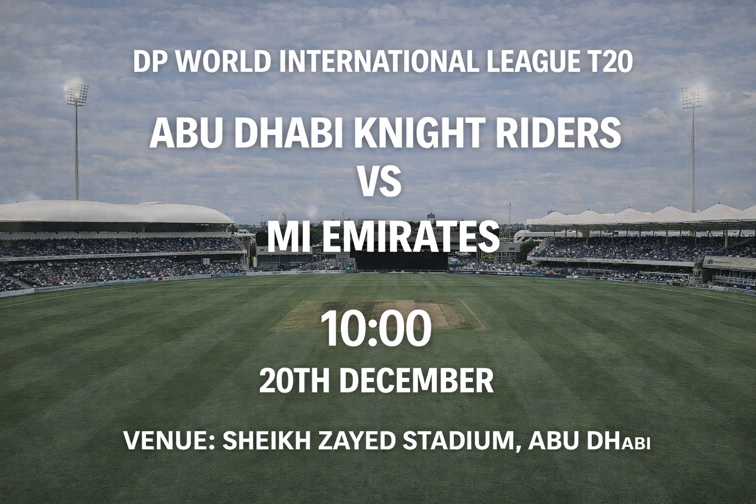 Read more about the article Abu Dhabi Knight Riders v MI Emirates – 20 December – Preview & Prediction
