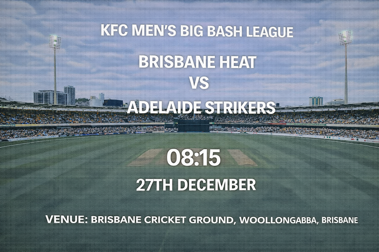 Read more about the article Brisbane Heat v Adelaide Strikers – 27 December – Preview & Prediction