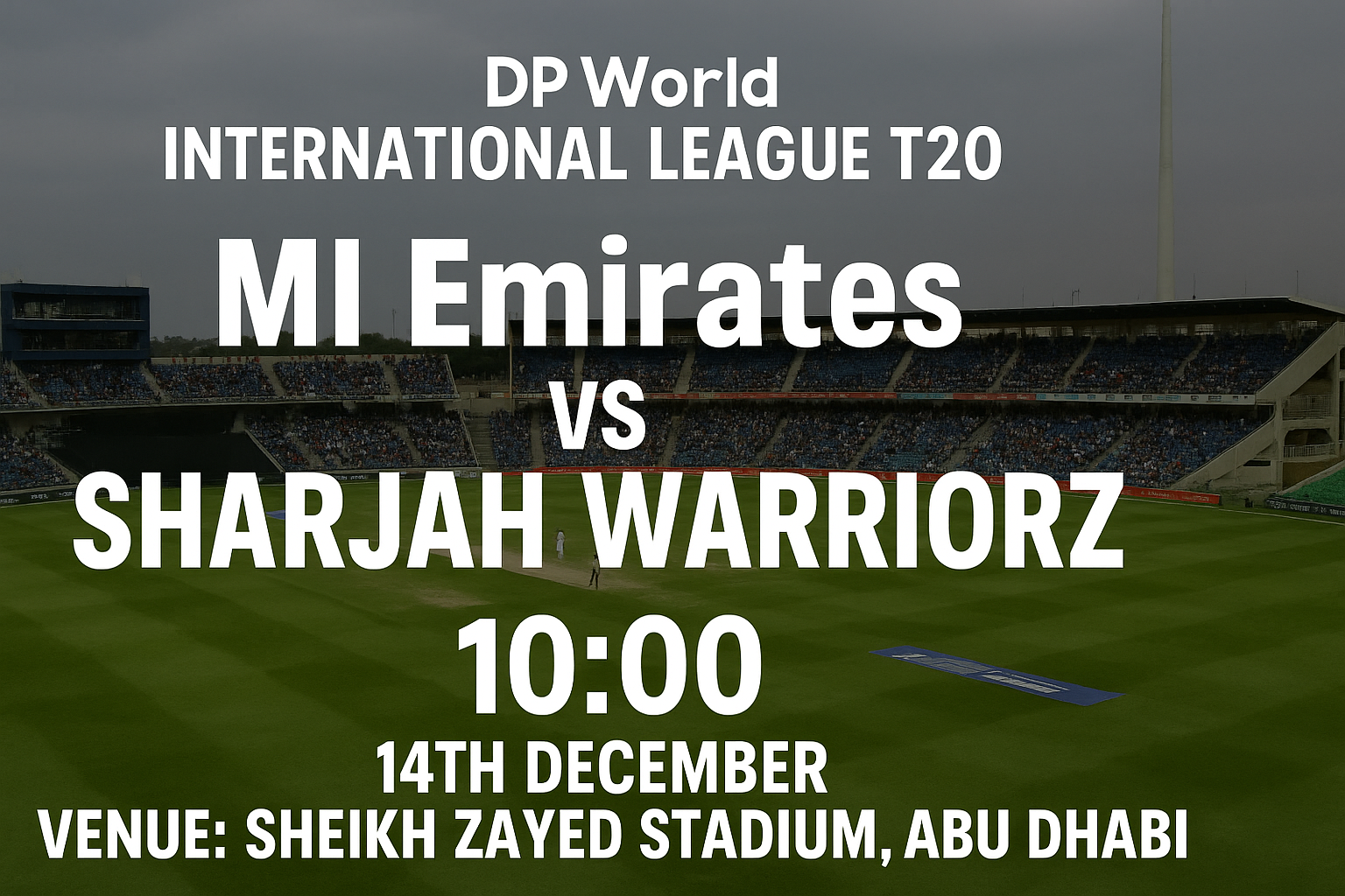 Read more about the article MI Emirates v Sharjah Warriorz – 14 December – Preview & Prediction