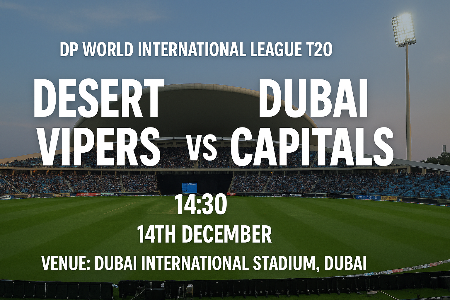 Read more about the article Desert Vipers v Dubai Capitals – 14 December – Preview & Prediction