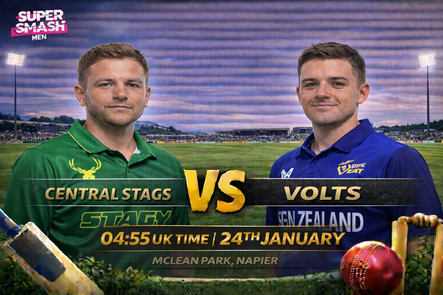 Read more about the article Central Stags v Volts – 24 January – Preview & Prediction