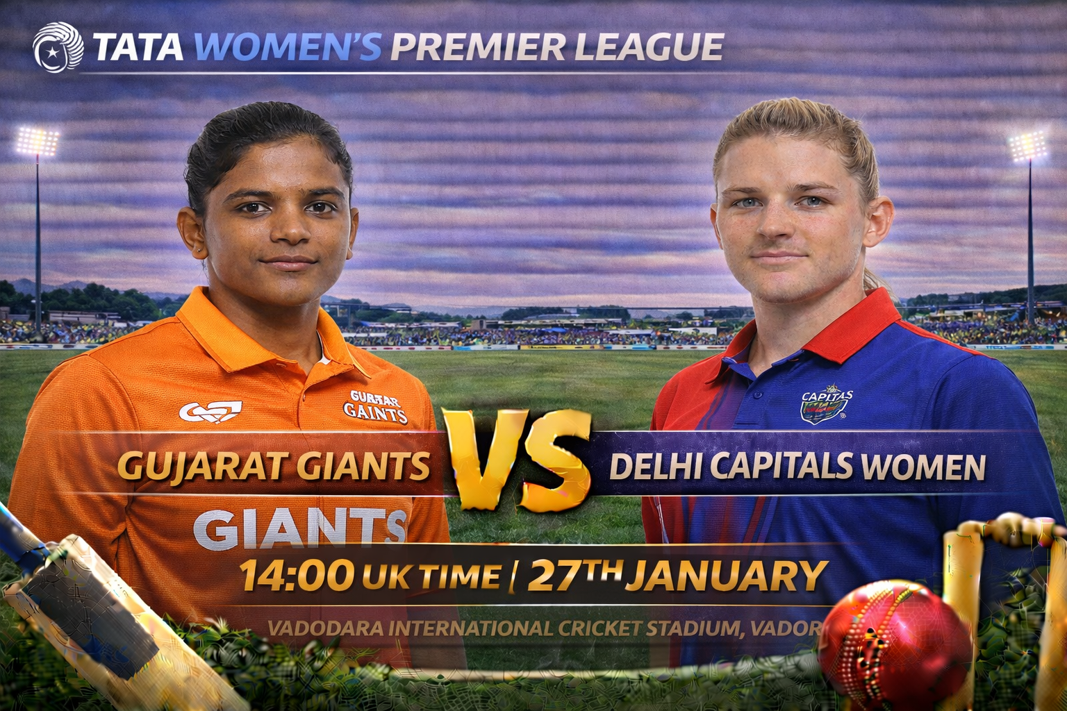 Read more about the article Gujarat Giants v Delhi Capitals Women – 27 January – Preview & Prediction