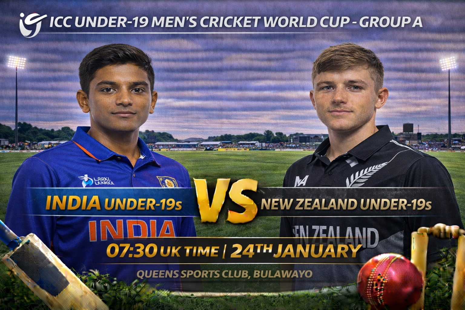 Read more about the article India Under-19s v New Zealand Under-19s – 24 January – Preview & Prediction