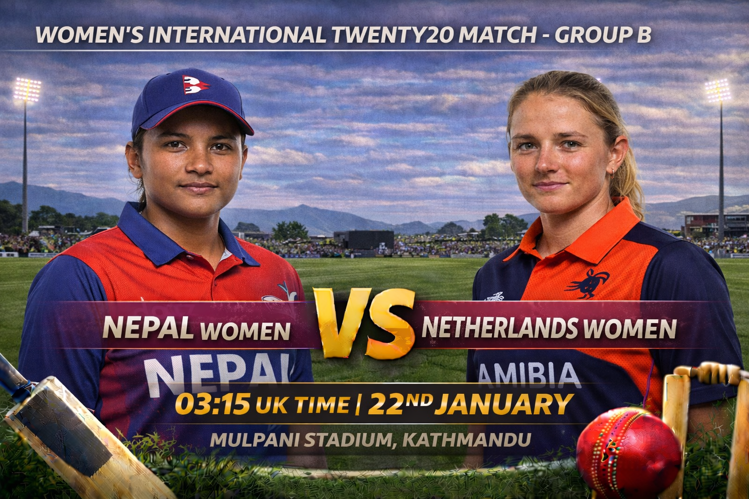 Read more about the article Nepal Women v Netherlands Women – 22 January – Preview & Prediction