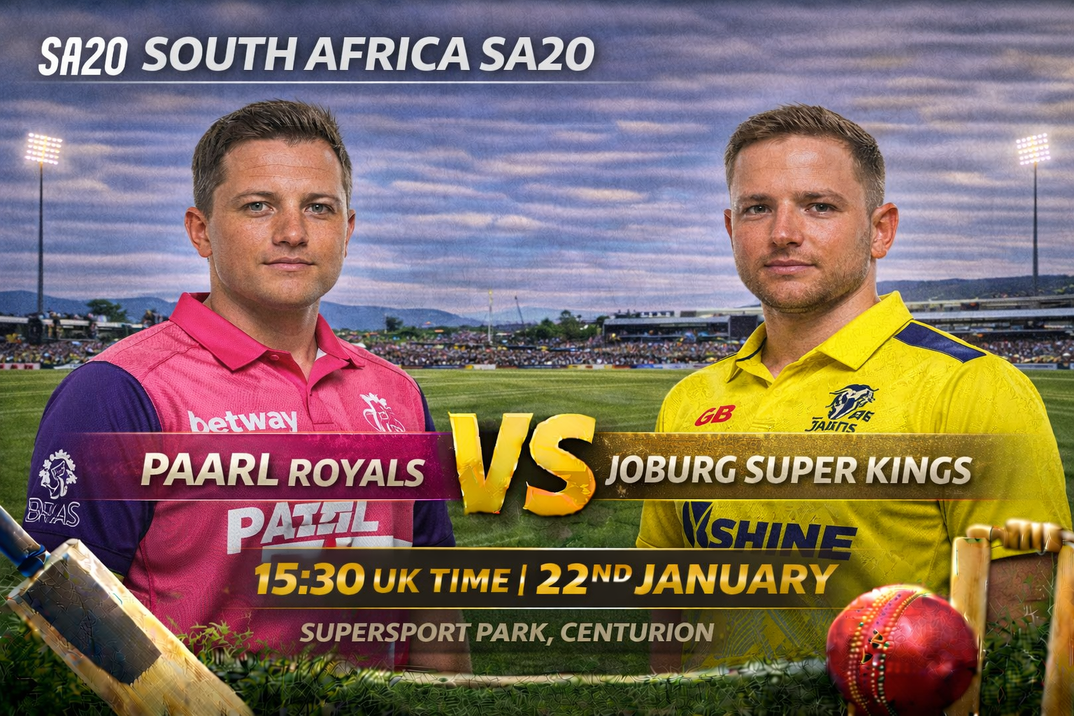 Read more about the article Paarl Royals v Joburg Super Kings – 22 January – Preview & Prediction