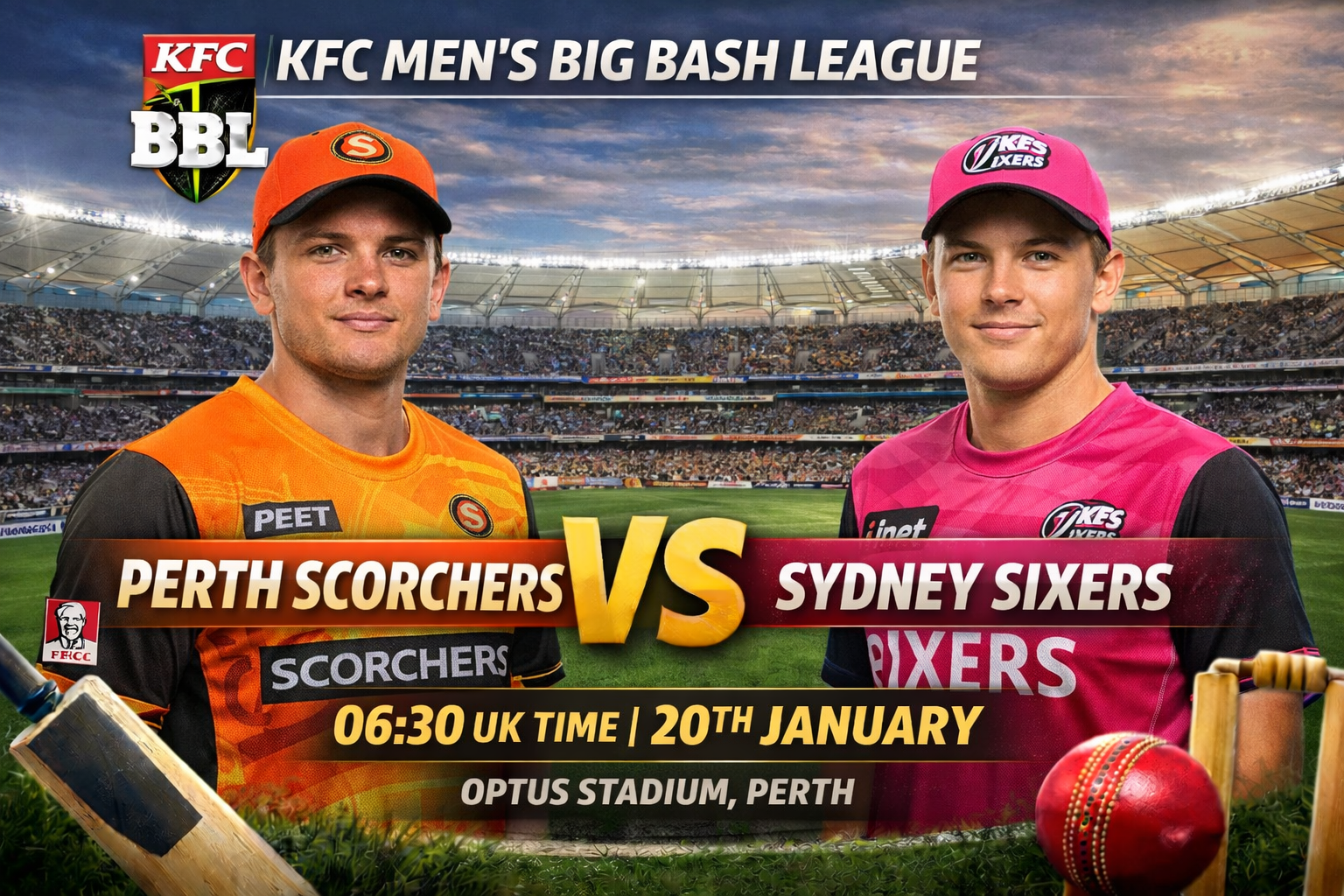 Read more about the article Perth Scorchers v Sydney Sixers – 20 January – Preview & Prediction