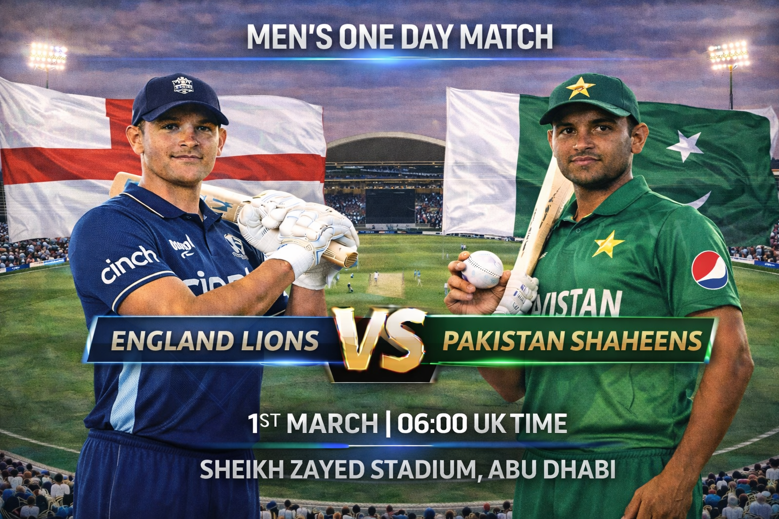 Read more about the article England Lions v Pakistan Shaheens – 1 March – Preview & Prediction
