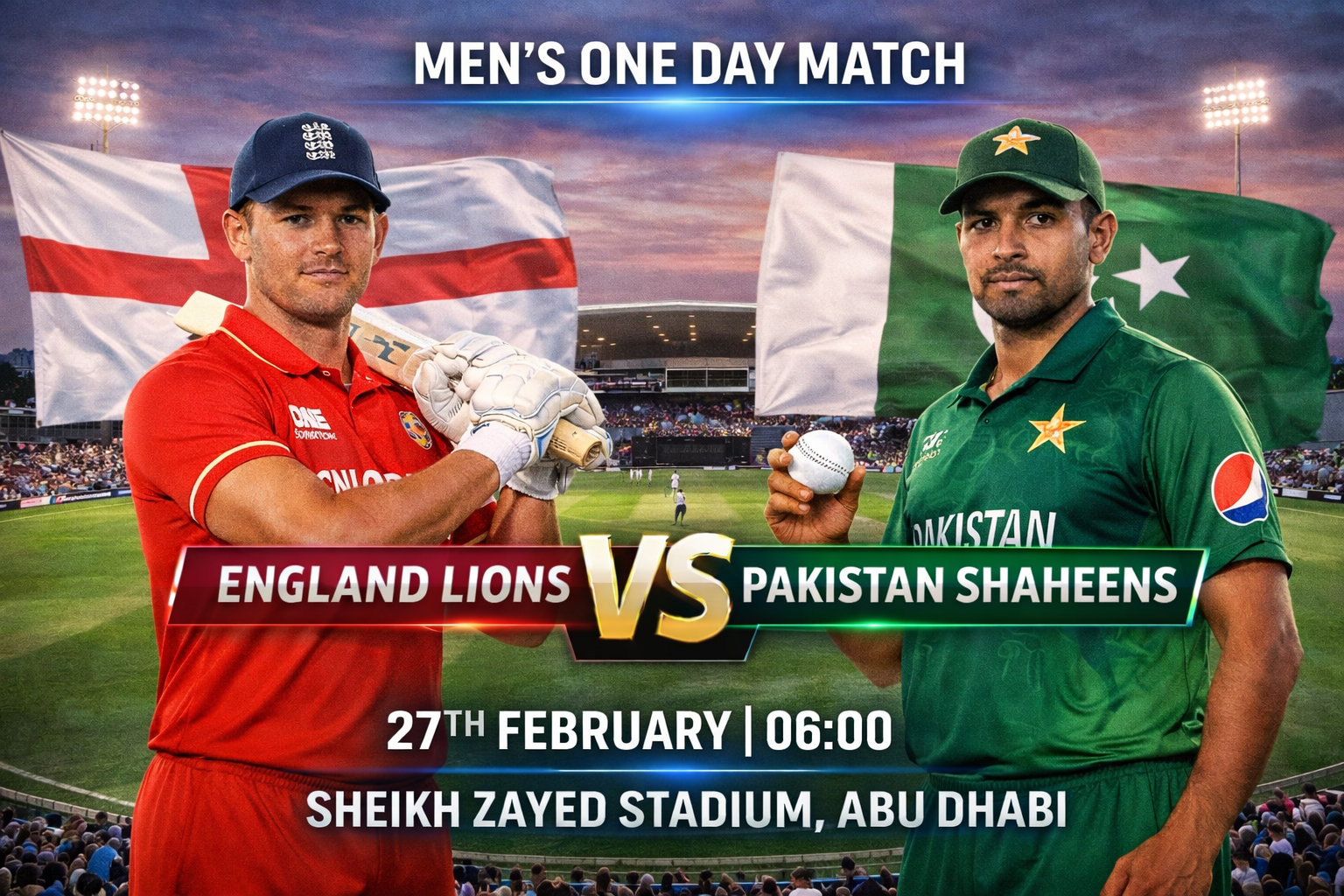 Read more about the article England Lions v Pakistan Shaheens – 27 February – Preview & Prediction