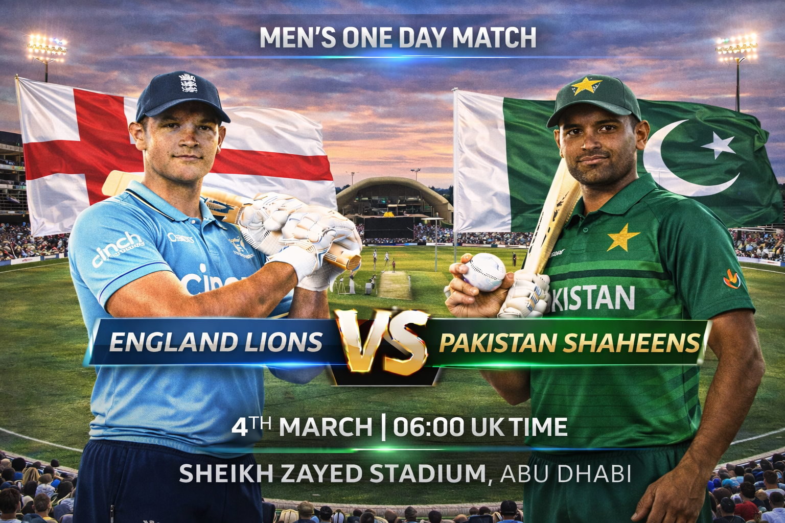 Read more about the article England Lions v Pakistan Shaheens – 4 March – Preview & Prediction