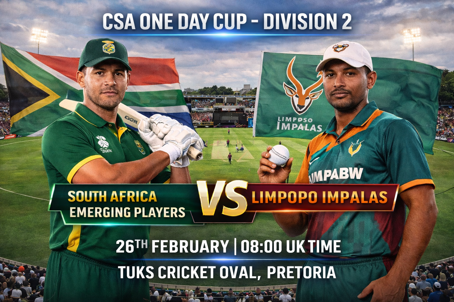 Read more about the article South Africa Emerging Players v Limpopo Impalas – 26 February – Preview & Prediction