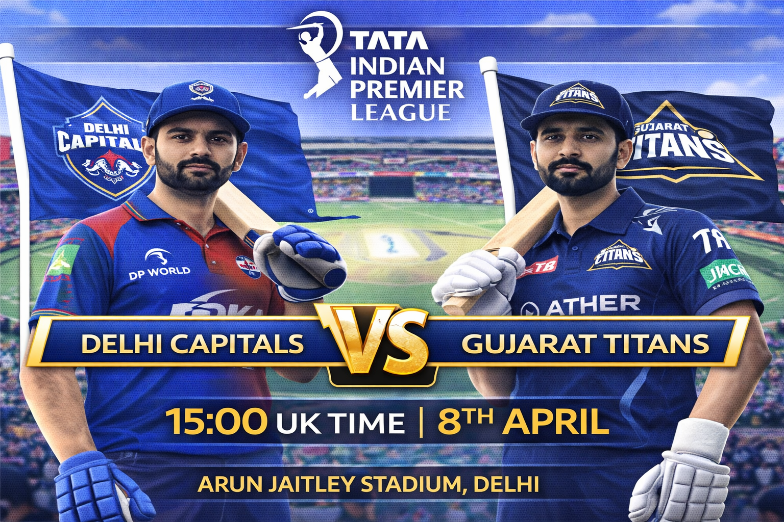 Read more about the article Delhi Capitals v Gujarat Titans – 8 April – Preview & Prediction