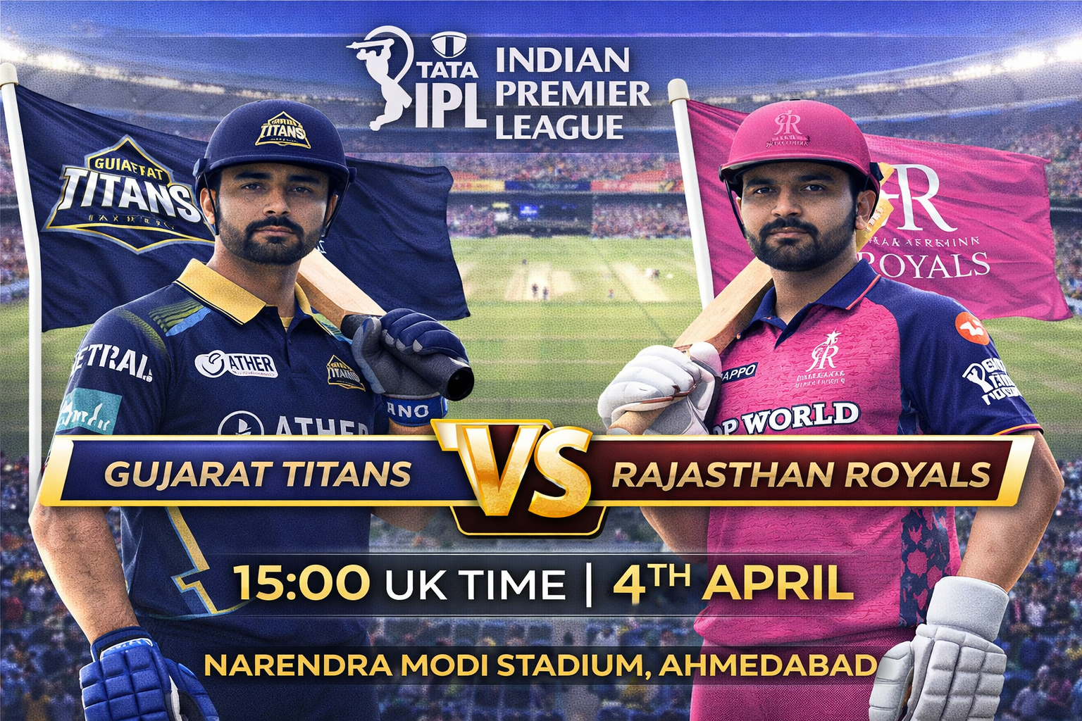 Read more about the article Gujarat Titans v Rajasthan Royals – 4 April – Preview & Prediction