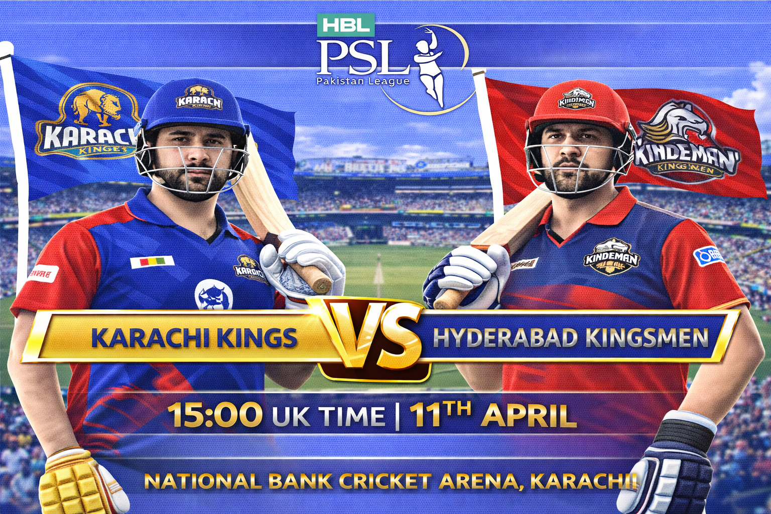 Read more about the article Karachi Kings v Hyderabad Kingsmen – 11 April – Preview & Prediction