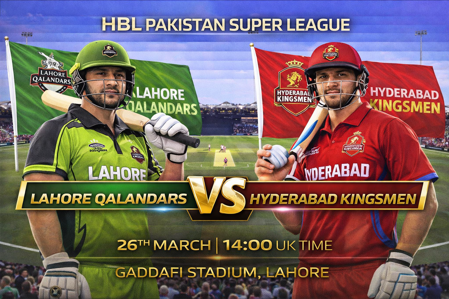 Read more about the article Lahore Qalandars v Hyderabad Kingsmen – 26 March – Preview & Prediction