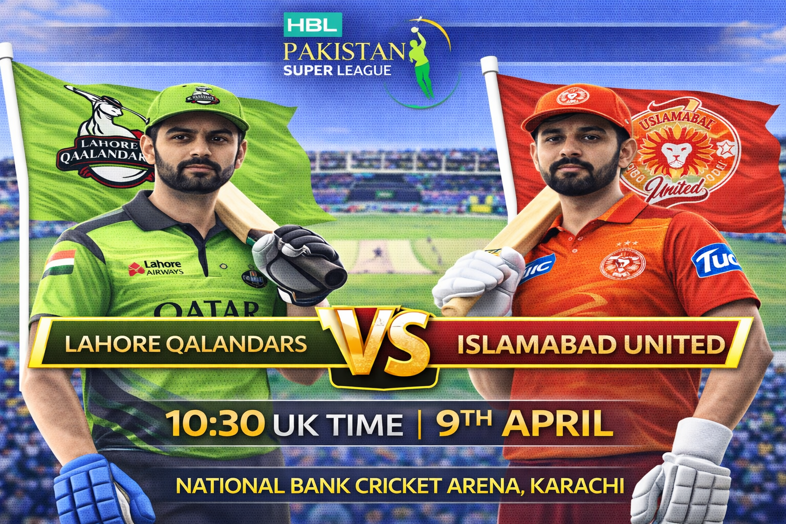 Read more about the article Lahore Qalandars v Islamabad United – 9 April – Preview & Prediction