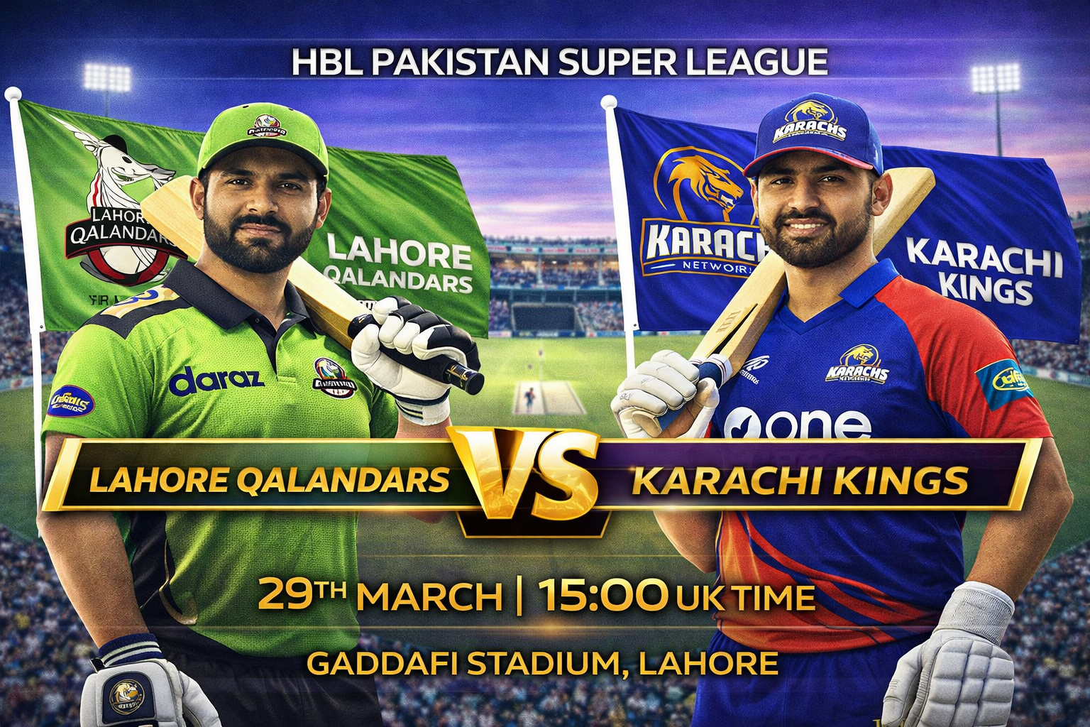 Read more about the article Lahore Qalandars v Karachi Kings – 29 March – Preview & Prediction