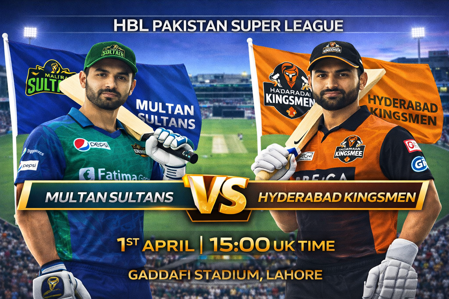Read more about the article Multan Sultans v Hyderabad Kingsmen – 1 April – Preview & Prediction