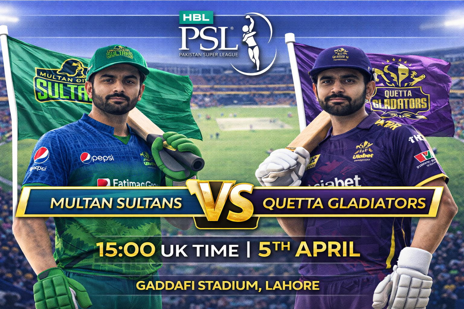 Read more about the article Multan Sultans v Quetta Gladiators – 5 April – Preview & Prediction
