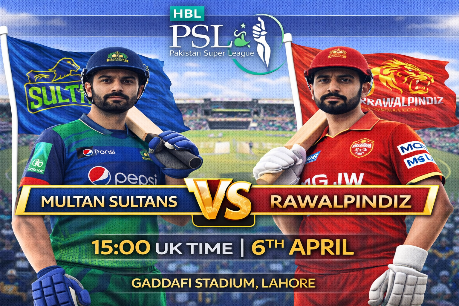 Read more about the article Multan Sultans v Rawalpindiz – 6 April – Preview & Prediction