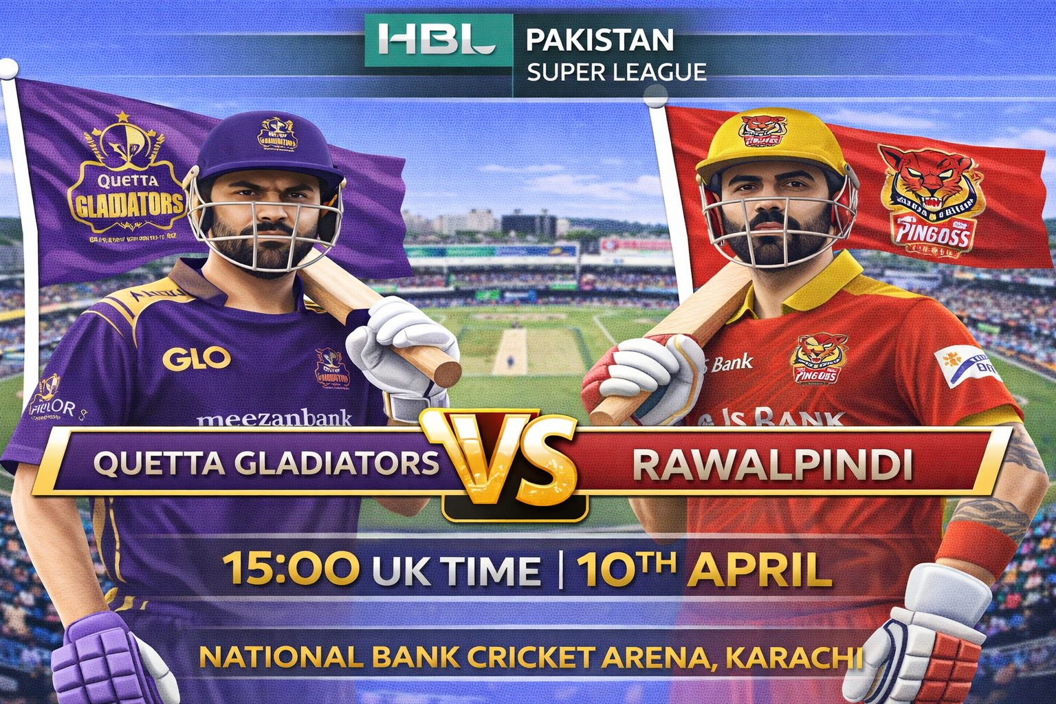 Read more about the article Quetta Gladiators v Rawalpindiz – 10 April – Preview & Prediction