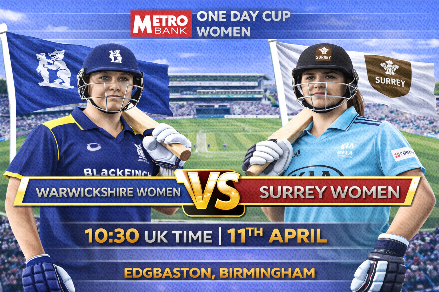Read more about the article Warwickshire Women v Surrey Women – 11 April – Preview & Prediction