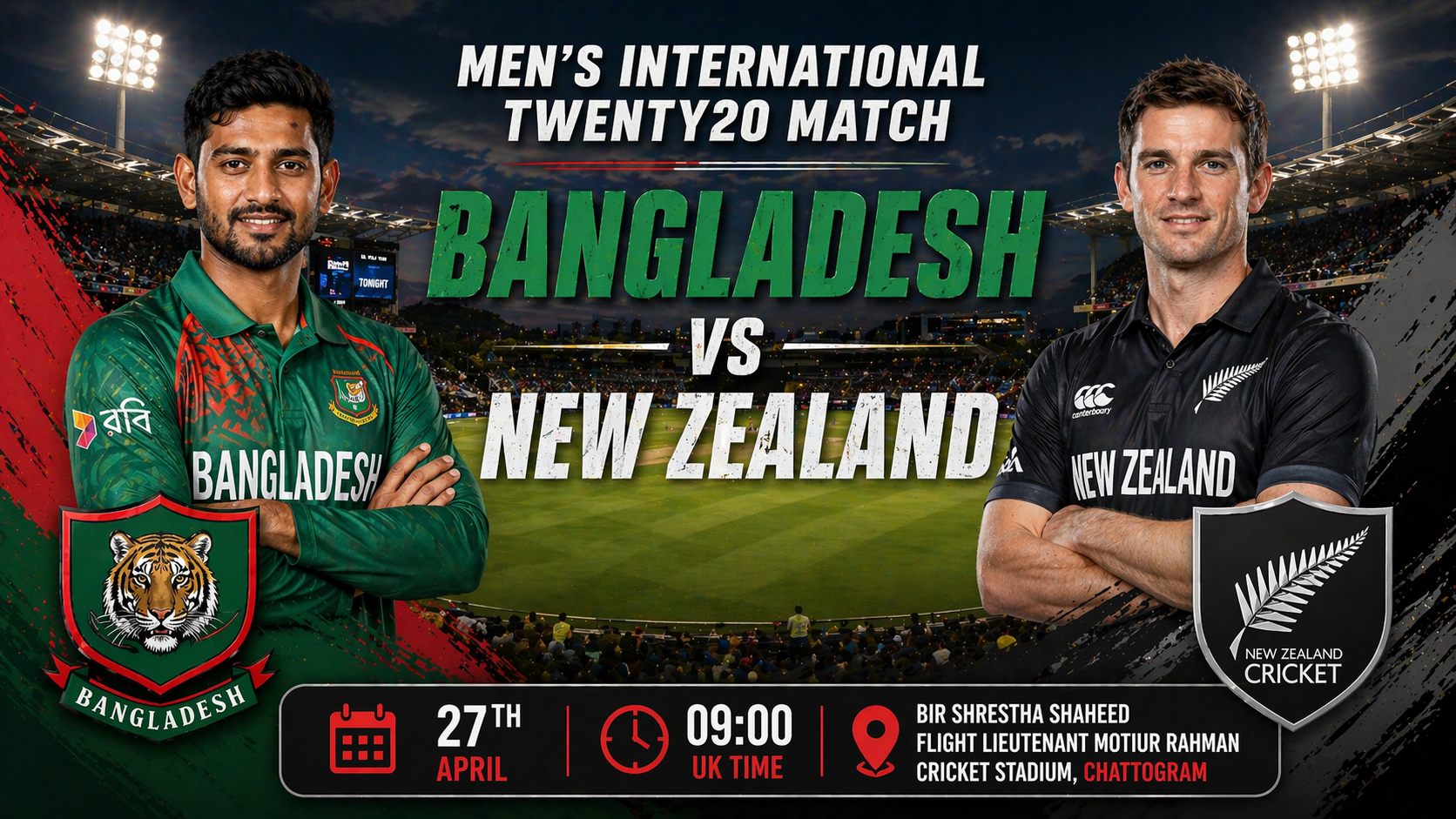 Read more about the article Bangladesh v New Zealand – 27 April – Preview & Prediction
