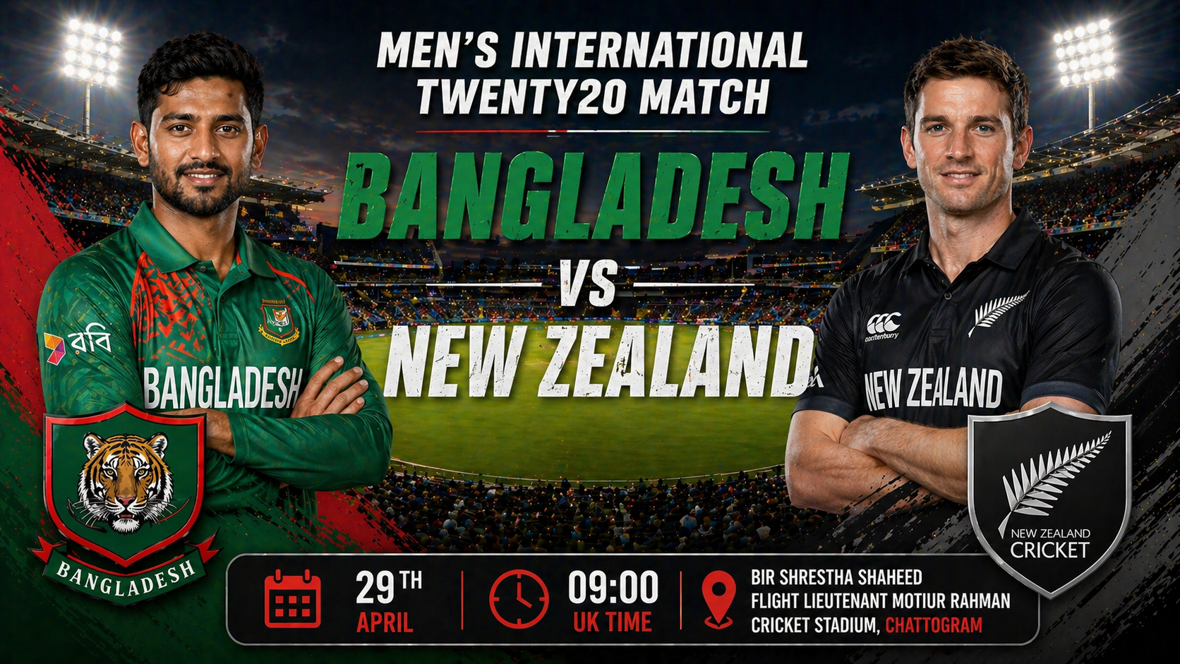 Read more about the article Bangladesh v New Zealand – 29 April – Preview & Prediction