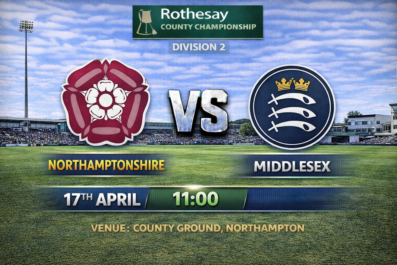 Read more about the article Northamptonshire v Middlesex – 17 April – Preview & Prediction